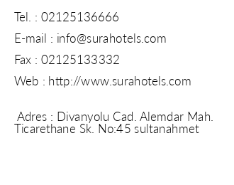 Sura Design Hotel & Suites iletiim bilgileri